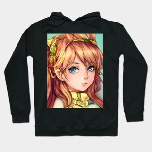 Cute Brown Hair Anime Girl Hoodie